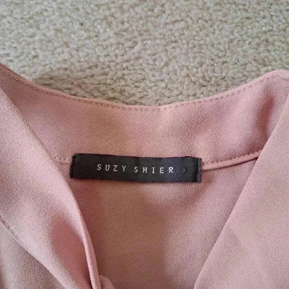❤️ Suzy Sheir Tie Neck Blouse Pink XS - Picture 9 of 11
